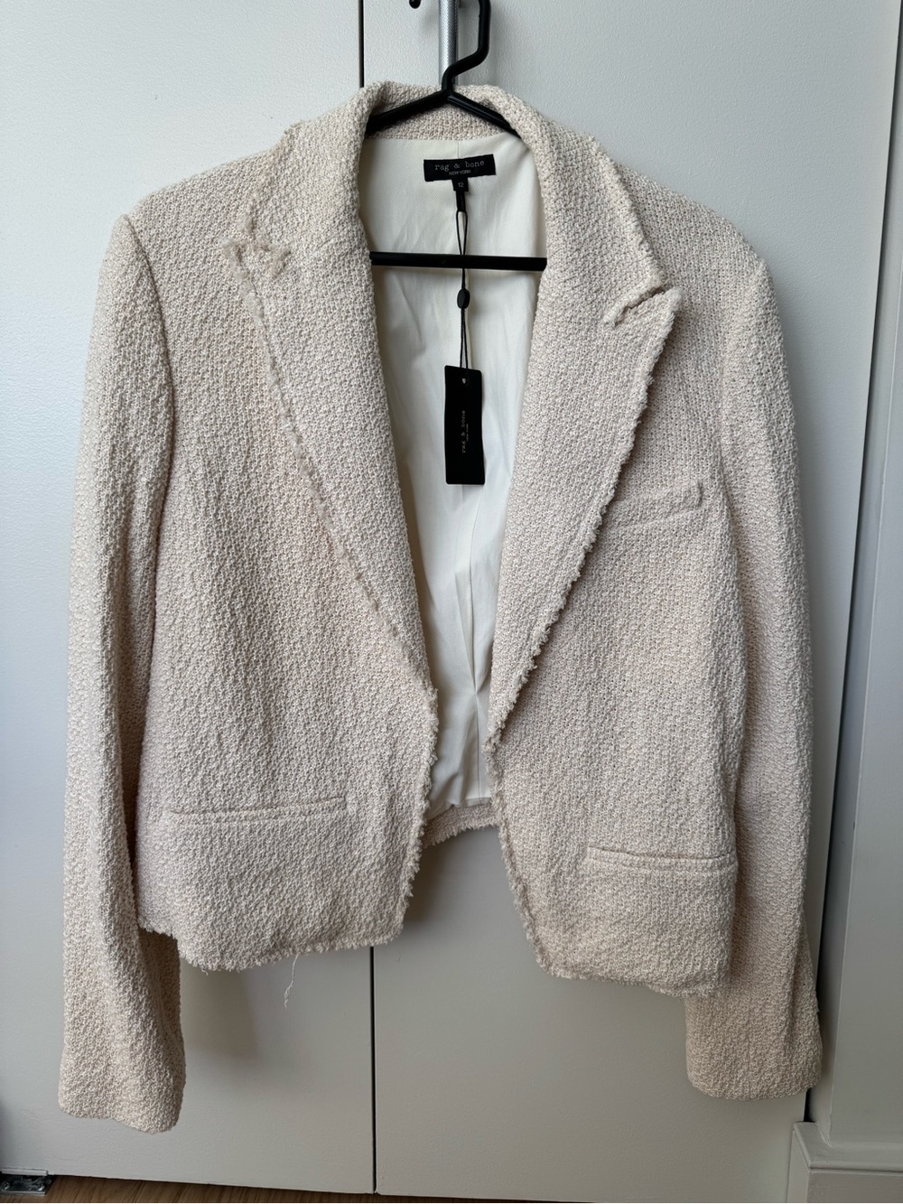 NWT rag & bone Cream Textured Bouclé Blazer